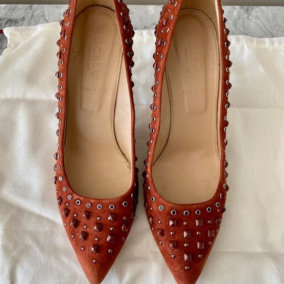 JCrew Collection Suede Studded Pumps - Picture 2 of 8